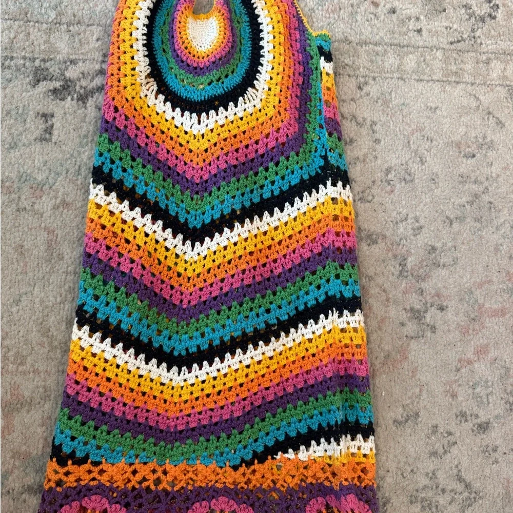 Colorful Crochet Inferno Mini Dress Rat and Boa - Picture 4 of 7